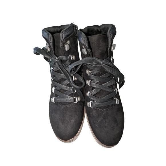 Jessie Black Womens Size 7 Boots Lace up Side Zippers Heavy Grip - Picture 1 of 12